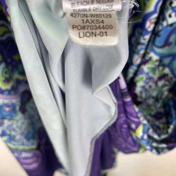 One World Dress Womens 1X Maxi Boho Slinky Purple Rhinestones Eclectic Stretchy - Picture 6 of 6